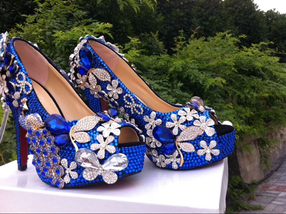 peacock platform heels